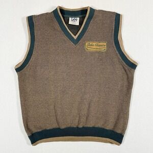 Vintage Lee Sport Classics Golf Links Classics V Neck Vest Mens Medium Nutmeg